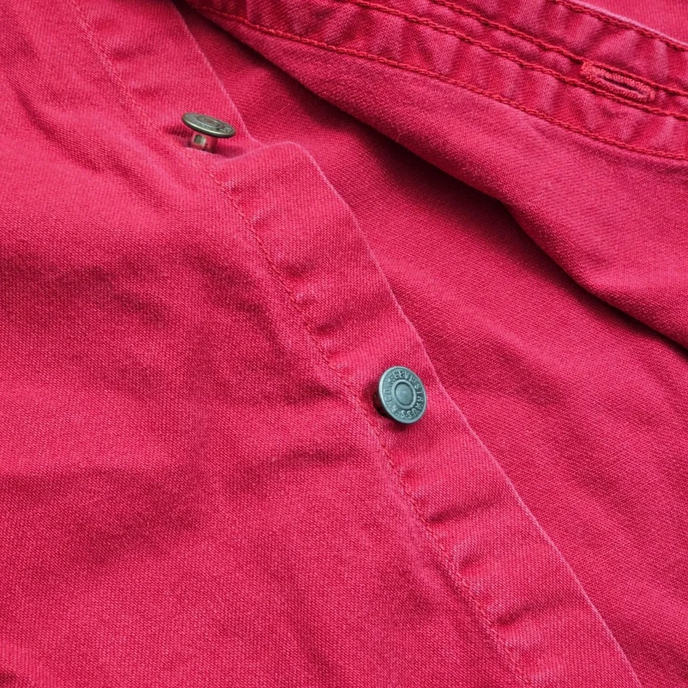 Levi's Button Down Shirt Mens XL Red Canvas Workwear Utility Vintage ‎ Western